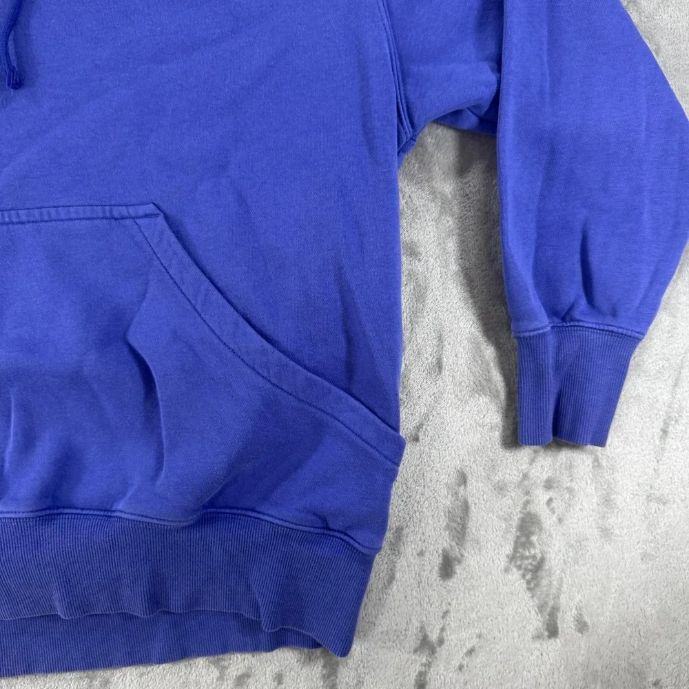 Nike Hoodie Mens Medium Blue Pullover Fleece Sweatshirt Center Swoosh Logo Solid